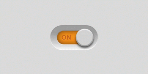 A Gray And White Toggle Switch With A Hand Pressing It . GIF