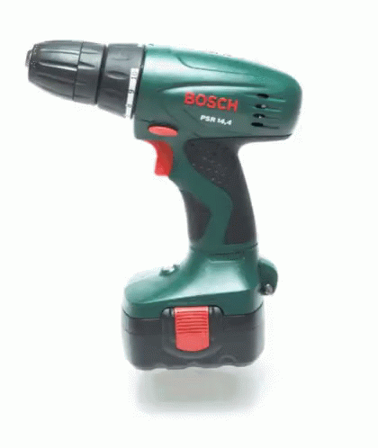 A Green And Black Bosch Cordless Drill GIF
