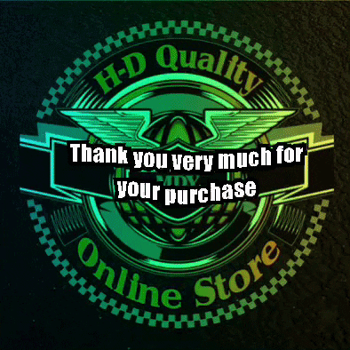 A Green And Black Logo That Says " Hd Quality Online Store " GIF
