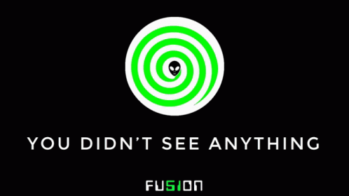 A Green And White Circle With The Words You Did N't See Anything GIF