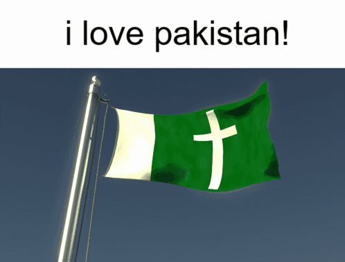 A Green And White Flag With A White Cross On It GIF