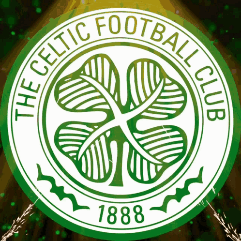A Green And White Logo For The Celtic Football Club From 1888 GIF