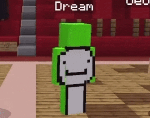 A Green And White Minecraft Character Standing On A Wooden Floor In A Room . GIF