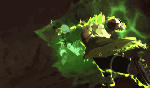 A Green And Yellow Background With A Blurred Image GIF