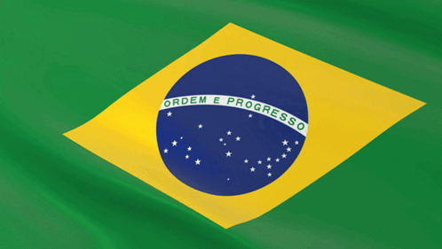 a green and yellow flag with ordem e progresso written on it