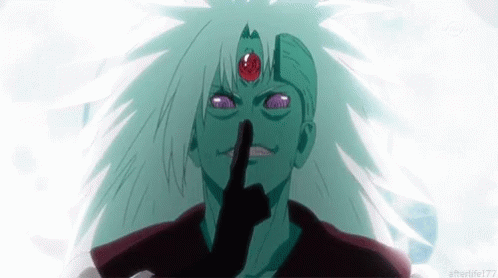 A Green Anime Character With Purple Eyes Is Holding His Finger To His Lips . GIF