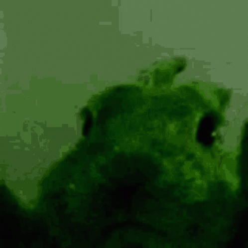 A Green Background With A Silhouette Of A Person In The Foreground GIF