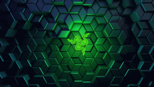 A Green Background With A Yellow Snake Logo On It GIF