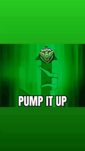 A Green Background With The Words Pump It Up In White Letters GIF