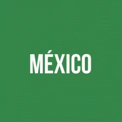 A Green Background With White Text That Says Mexico GIF