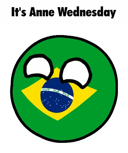 a green ball with the brazilian flag on it and the words " it 's anne wednesday "