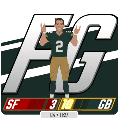 A Green Bay Packers Player With The Number 2 On His Shirt GIF