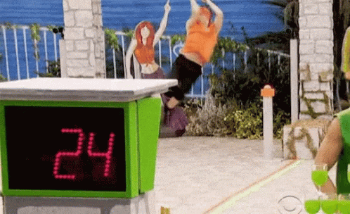 A Green Box With The Number 24 On It In Red GIF