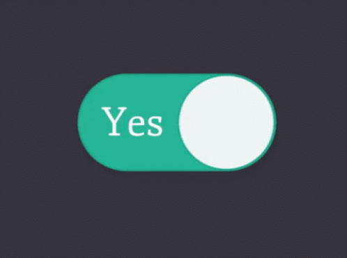 A Green Button That Says No On A Dark Background GIF