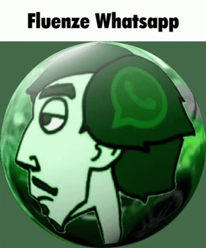 A Green Button With A Man 'S Face And A Whatsapp Icon On It GIF