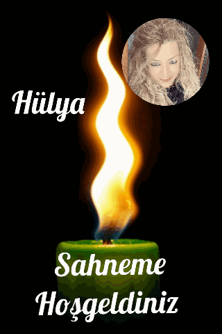 A Green Candle With A Picture Of A Woman And The Words Hillya Sahneme Hosgeldiniz GIF