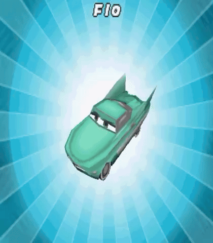 A Green Car Is Flying Through The Air With The Word Fio Above It GIF