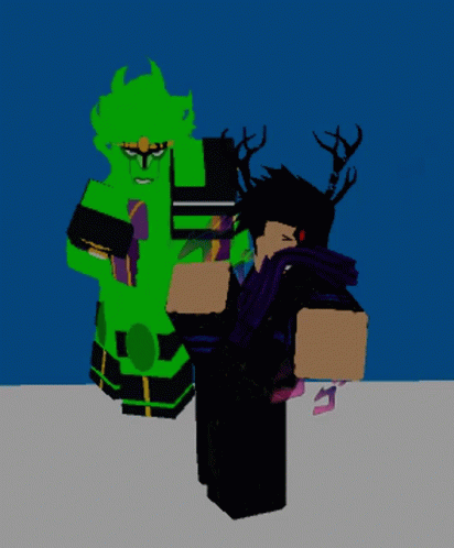 A Green Cartoon Character Is Standing Next To A Black Character GIF