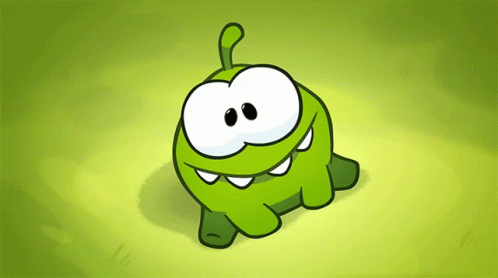 A Green Cartoon Character With A Long Tail Is Smiling On A Green Background GIF