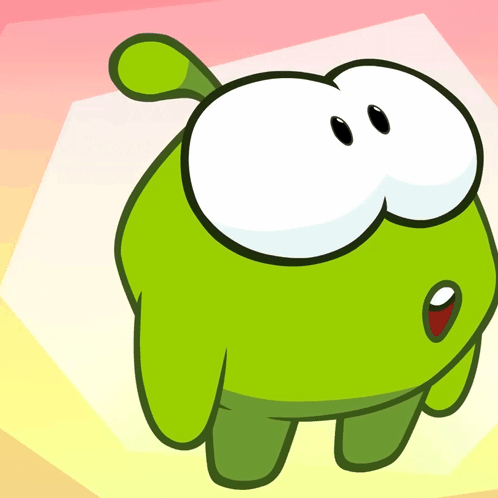 A Green Cartoon Character With Big Eyes And A Big Mouth GIF