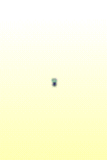 A Green Cartoon Character With Big Eyes And A Smile On His Face GIF