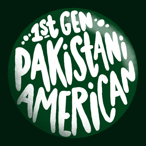 A Green Circle That Says 1St Gen Pakistani American On It GIF