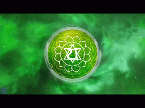 A Green Circle With A White Symbol On It GIF