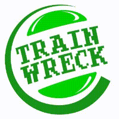 A Green Circle With Train Wreck Written Inside GIF