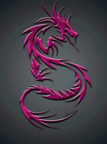 A Green Dragon On A Black Background With A Swirling Tail GIF