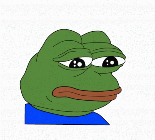 A Green Frog Is Crying With A Tear Coming Out Of Its Eye GIF