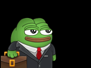 A Green Frog Wearing A Suit And Tie Is Holding A Brown Briefcase GIF