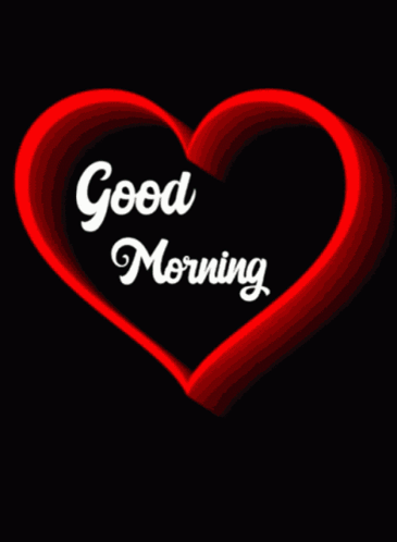 A Green Heart With The Words " Good Morning " On It GIF