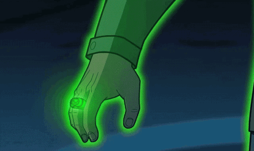 a green lightning bolt is coming out of a person 's mouth