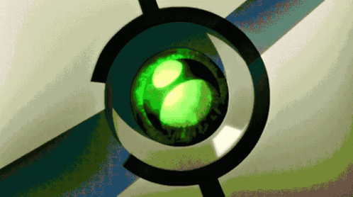 A Green Object In A Circle With A Blue Stripe GIF