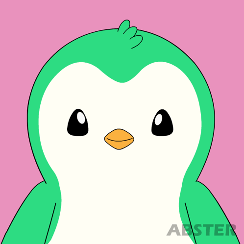 A Green Penguin Making A Heart With Its Hands GIF