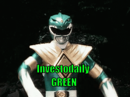 A Green Power Ranger Says Investodaily Green In Green Letters GIF