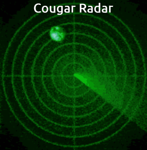 A Green Radar Screen With The Words Cougar Radar On It GIF