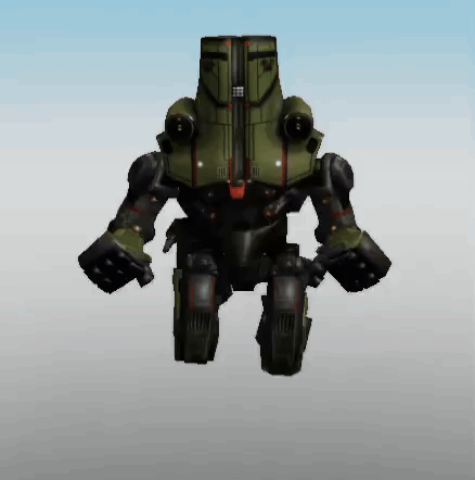 A Green Robot Is Flying In The Air With A Blue Sky Behind It GIF
