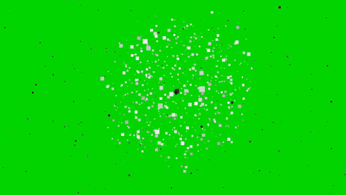 A Green Screen With A Bunch Of Black And White Squares Floating In The Air . GIF