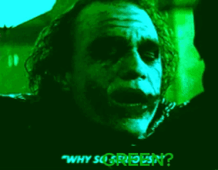 A Green Screen With A Leprechaun And The Words " Why Screen ? " GIF