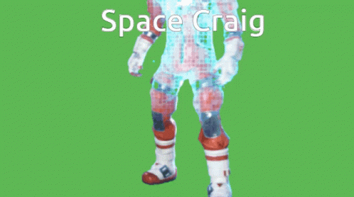 A Green Screen With A Picture Of A Person Named Space Craig GIF