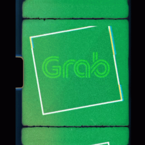 A Green Screen With The Word Grab In A Square GIF