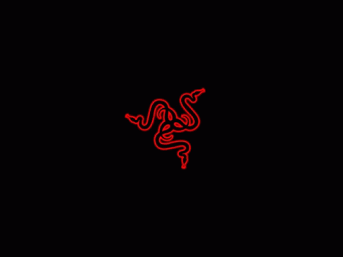 A Green Snake On A Black Background That Looks Like A Neon Sign . GIF