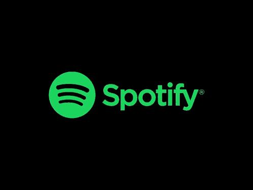 A Green Spotify Logo With Three Lines On A Black Background GIF