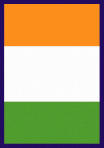 A Green White And Orange Flag With A Temple In The Background GIF