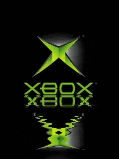 A Green Xbox Logo Is Reflected In A Black Background GIF