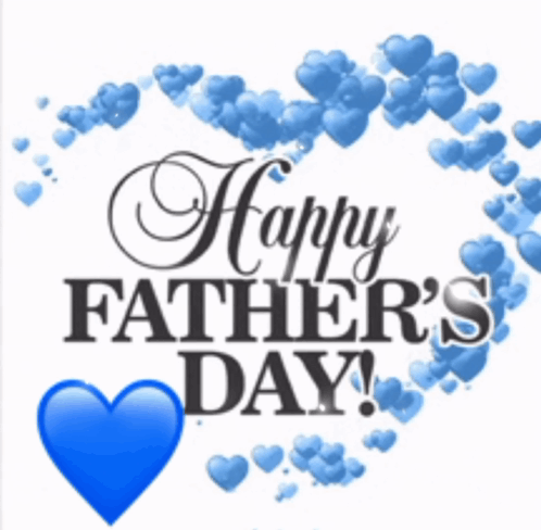 A Greeting Card For Father 'S Day With Blue Hearts And A Pony GIF