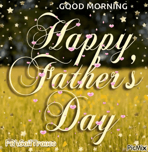 A Greeting Card For Father 'S Day With Hearts And Stars GIF