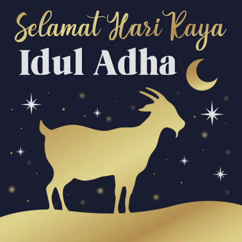 A Greeting Card For Idul Adha With A Goat GIF