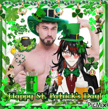 A Greeting Card For St. Patrick 'S Day With A Man And A Woman GIF